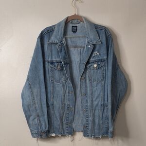 GAP Light Blue Distressed Denim Jacket